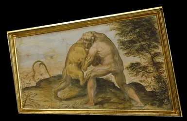 Herkules tötet den nemeischen Löwen